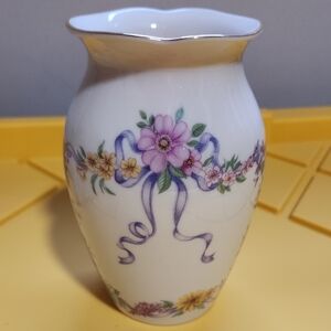 Lenox Purple and Yellow Floral Accent Vase
